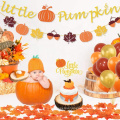 Little Pumpkin Banner Fall Leaves Latex Balloons for Fall Theme Thanksgiving Baby Shower Party Supplies